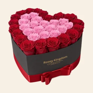 Limitovaná edícia - Flower box srdcový DELUXE - ruzova