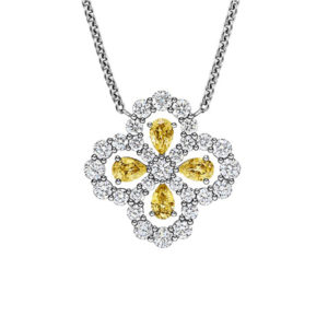 retiazka so zltymi kamenmi Four Diamonds Yellow striebro 925