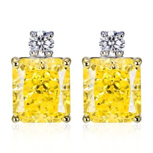 velke zlte nausnice Yellow 5 ct zirkon striebro 925