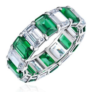 smaragdovy prsten Emerald Diamond Row striebro 925