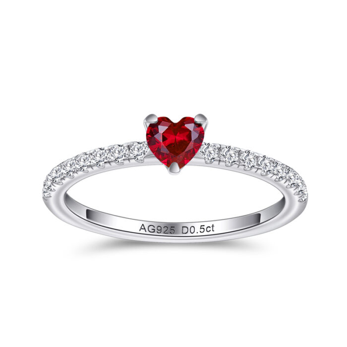 Prsteň Heart Ruby - Royal