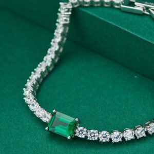 naramok so zelenymi kamenmi Gemstone striebro 925