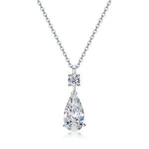 retiazka s kamenom v tvare kvapky 1,5 ct striebro 925