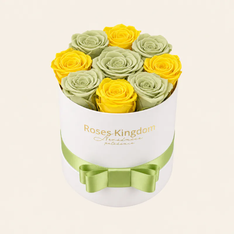 Box z ruží MINI - Limoncello